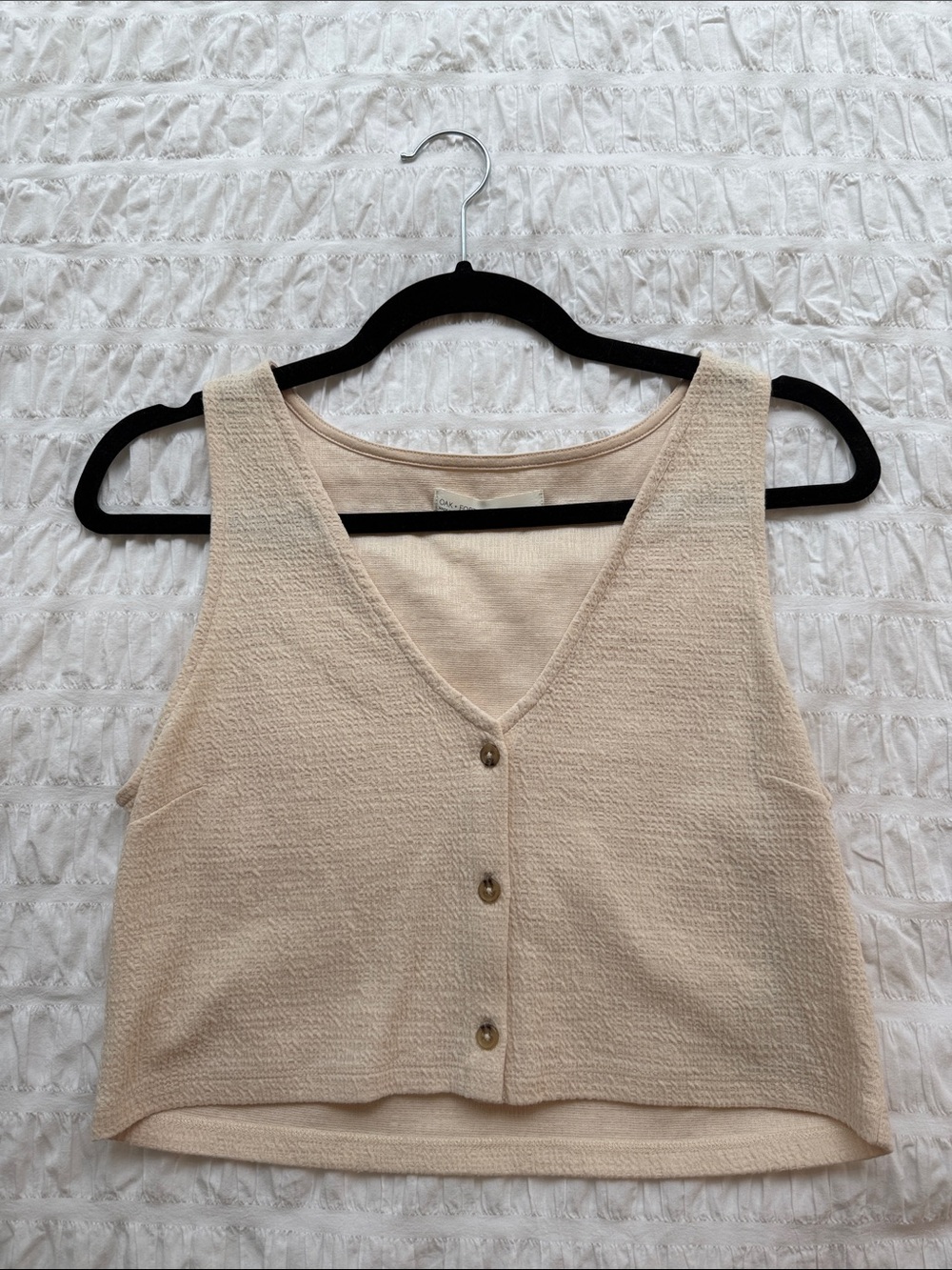 Oak and Fort cream vest top, size XS